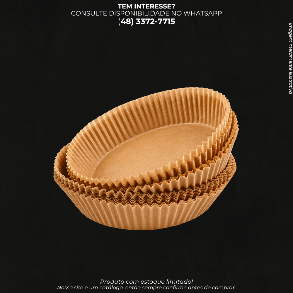 Forma de Papel Descartável para Air Fryer 100 Unidades – Antiaderente e Resistente ao Calor
