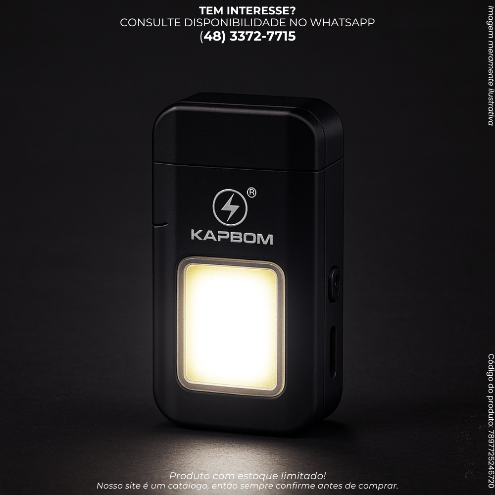 Lanterna LED Recarregável com Acendedor Elétrico