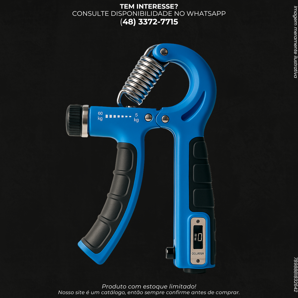 Hand Grip com Contador Digital B-MAX – Ajustável 5kg a 60kg