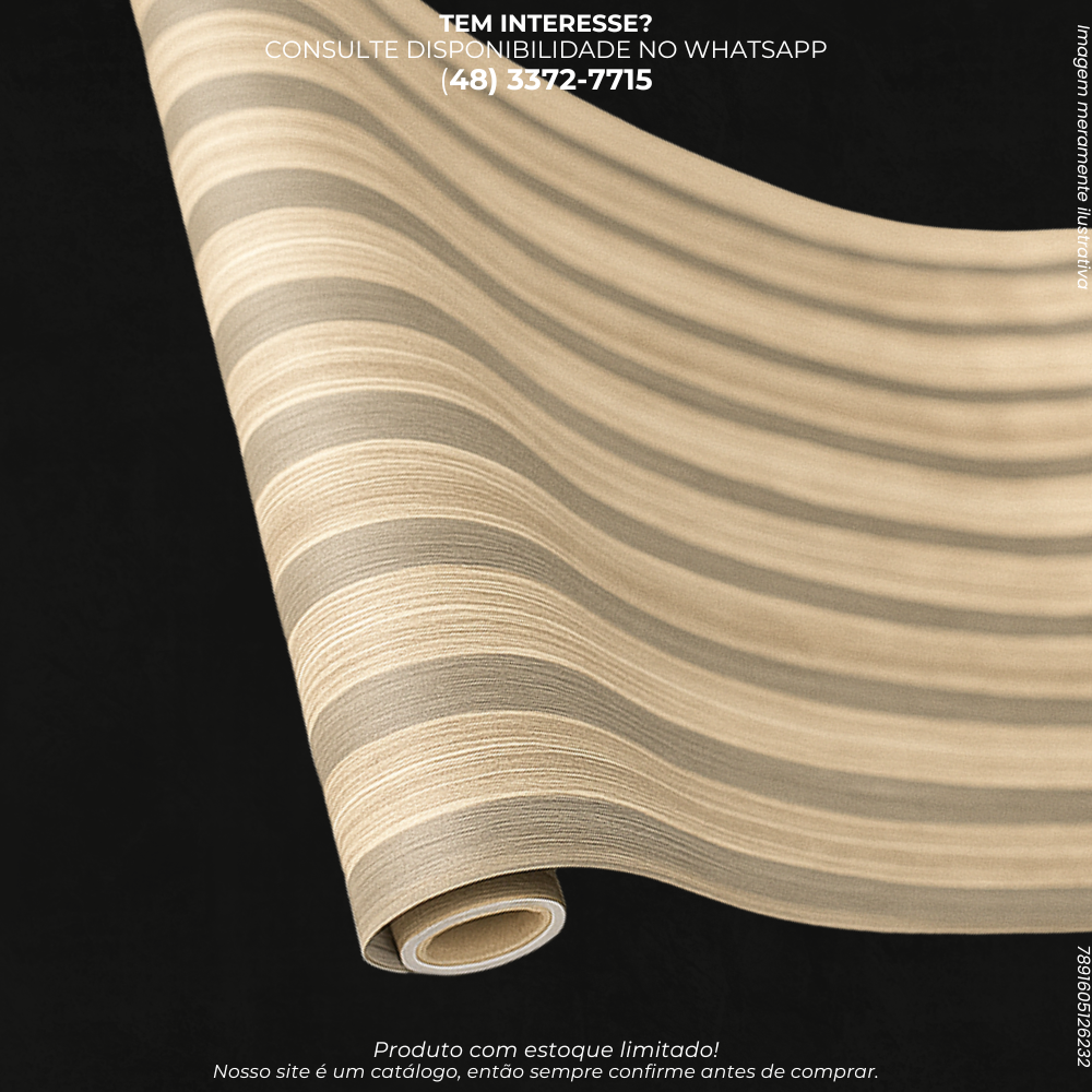 Papel de Parede Adesivo Listrado 5m x 45cm – Textura Madeira
