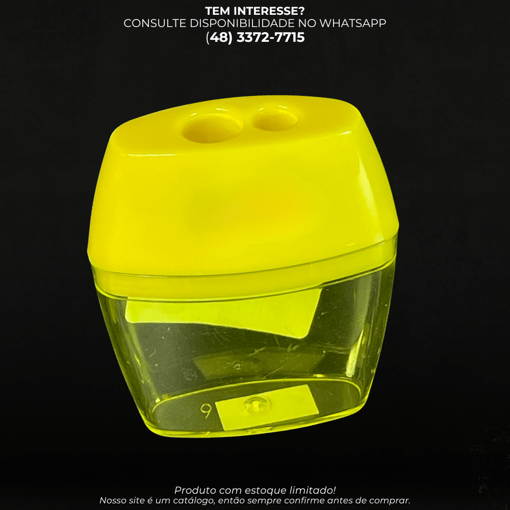 Apontador Duplo com Depósito Transparente – Amarelo - G POWER