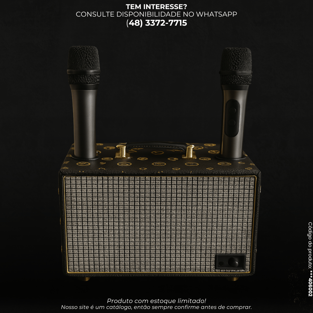 Caixa de Som Estilo Mala com 2 Microfones – Bluetooth - G POWER
