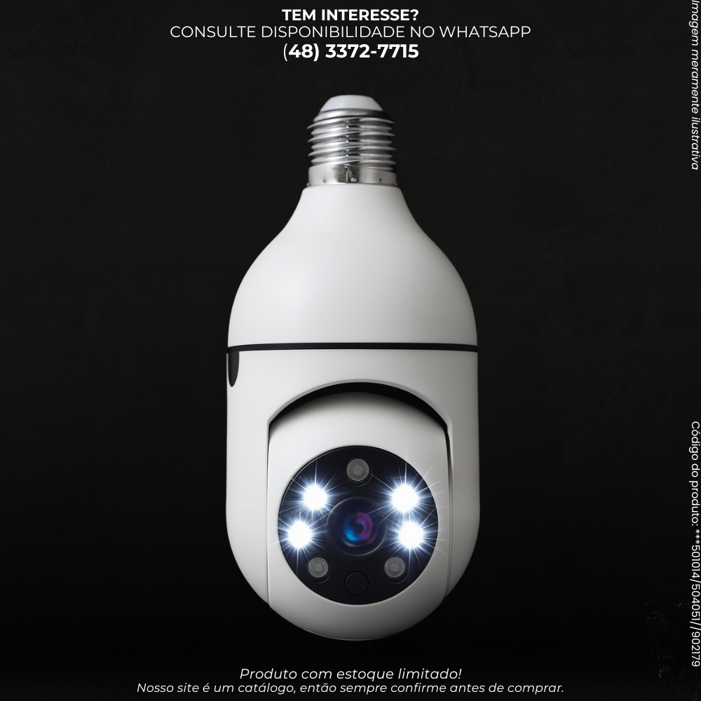 Câmera Lâmpada Wi - Fi 360º com Visão Noturna - G POWER