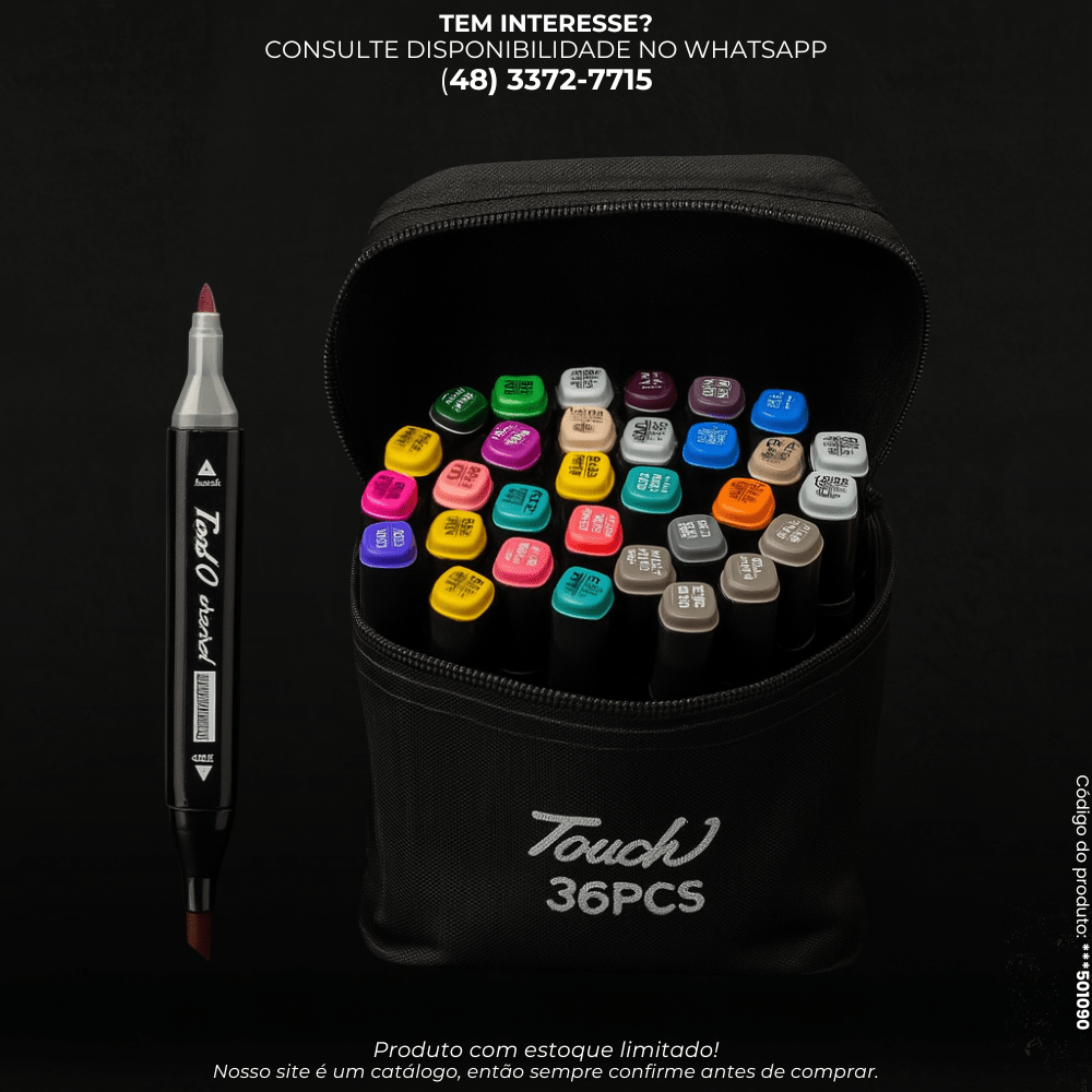 Canetinha Touch Profissional 36 Cores com 2 Pontas - G POWER
