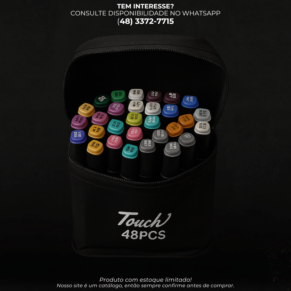 Canetinha Touch Profissional 48 Cores com 2 Pontas - G POWER