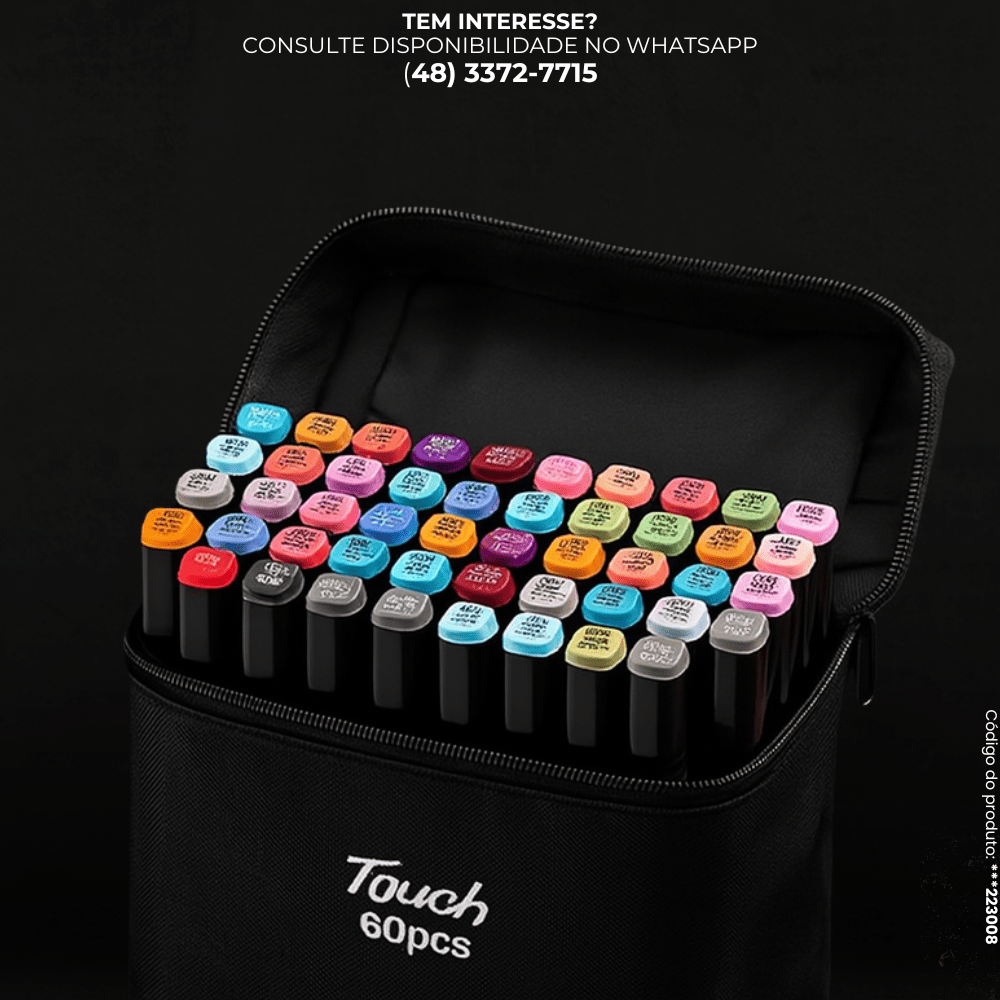 Canetinha Touch Profissional 60 Cores com 2 Pontas - G POWER