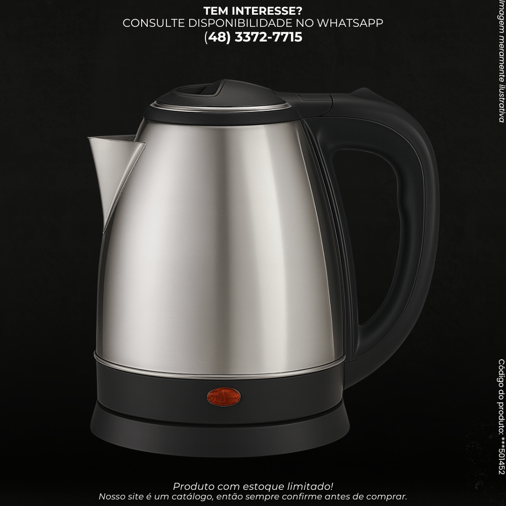 Chaleira Elétrica Inox com Base Giratória 360° - G POWER