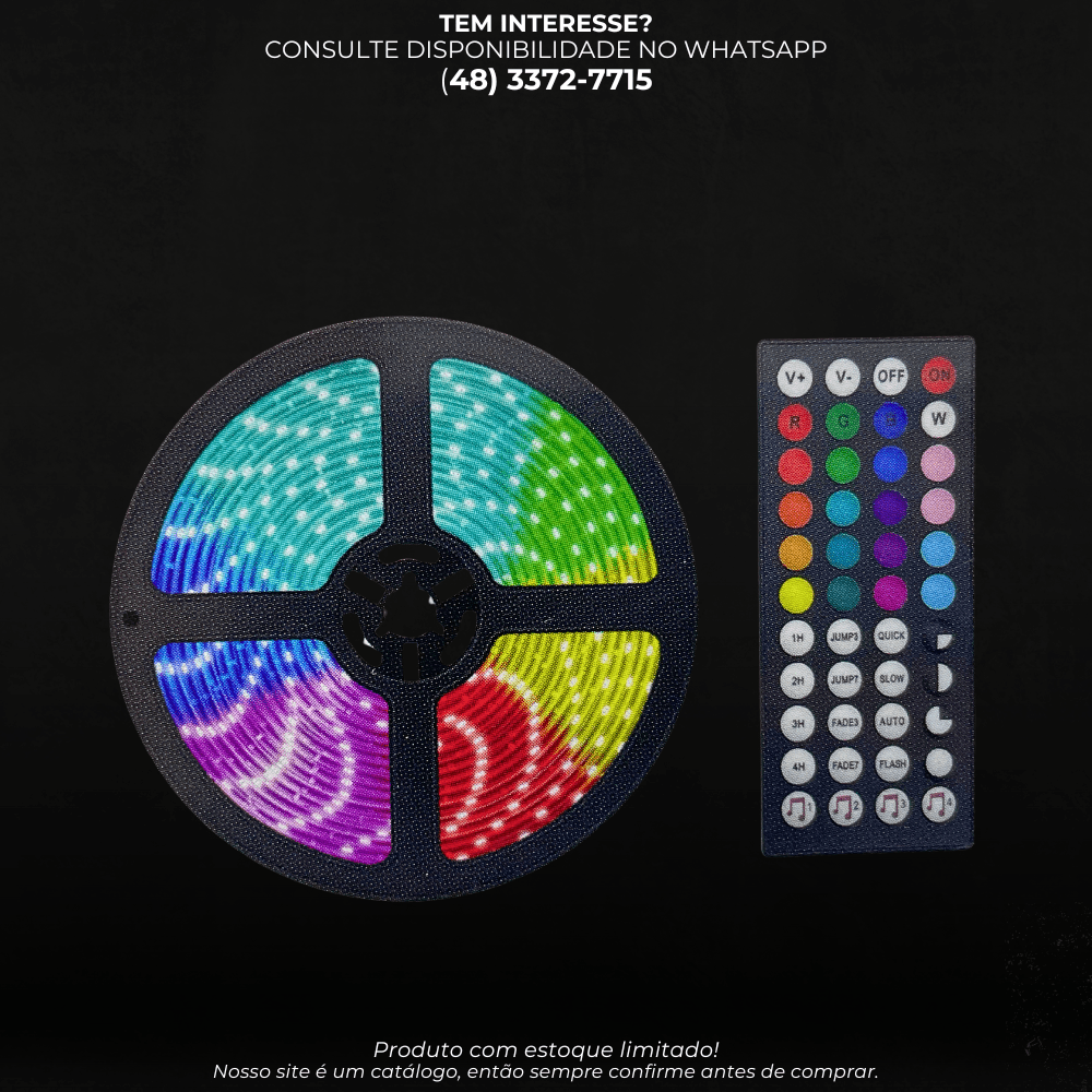 Fita LED RGB Rítmica com Controle – 5 Metros - G POWER