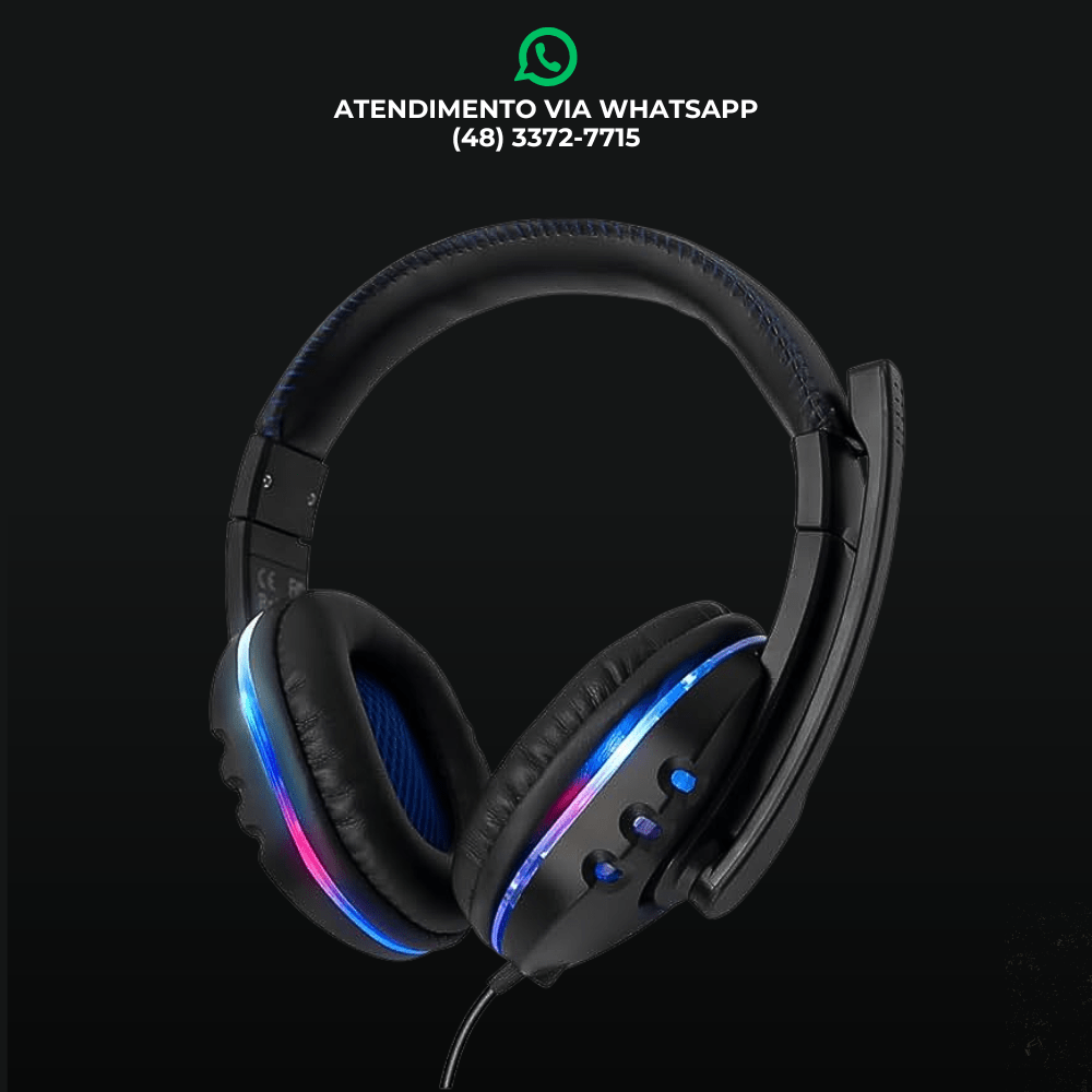 FONE DE OUVIDO GAMER COM LED - G POWER
