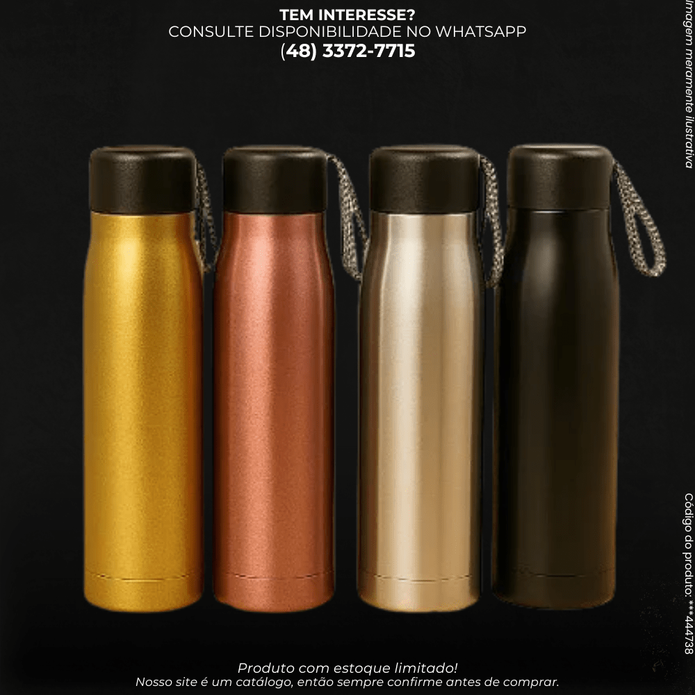 Garrafa Térmica de Inox com Tampa Rosqueável - G POWER