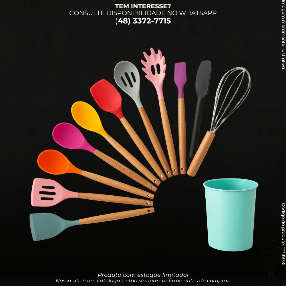 Kit 12 Utensílios de Cozinha com Suporte - G POWER