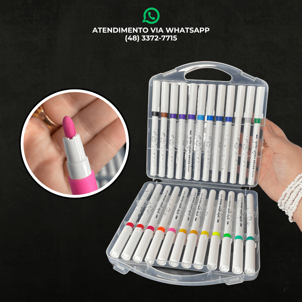 Kit 24 Canetas Acrílicas com Ponta Soft – Acrylic Marker Soft Tip com Estojo - G POWER