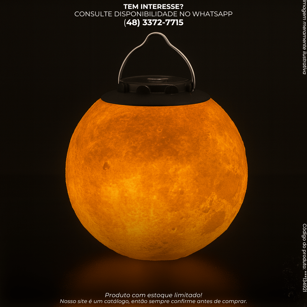 Luminária Lua 3D LED USB Moon Camping Light 2W - G POWER