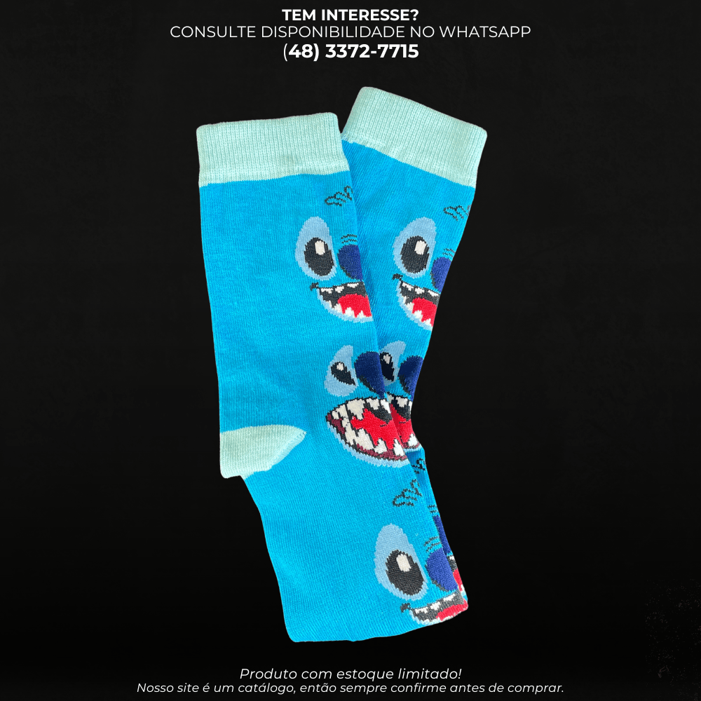 Meias Coloridas de Personagens Divertidos – Modelo Stitch - G POWER