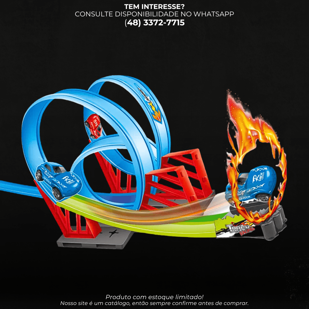 Pista Radical com Loop Duplo e Arco de Fogo - G POWER