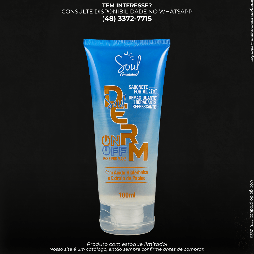 Sabonete Facial 3 em 1 Soul Derm On Off 100ml - G POWER