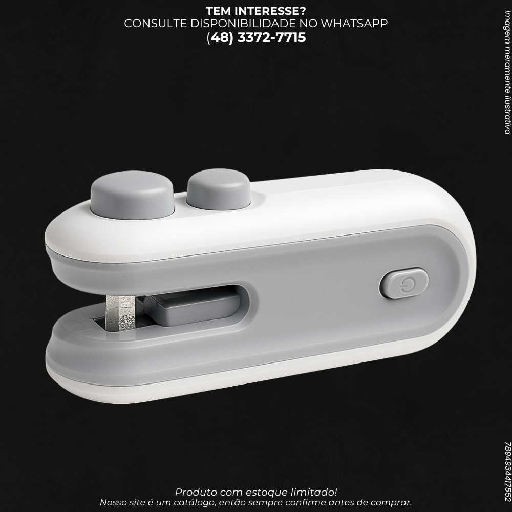 Seladora Portátil de Embalagens com Aquecimento Automático