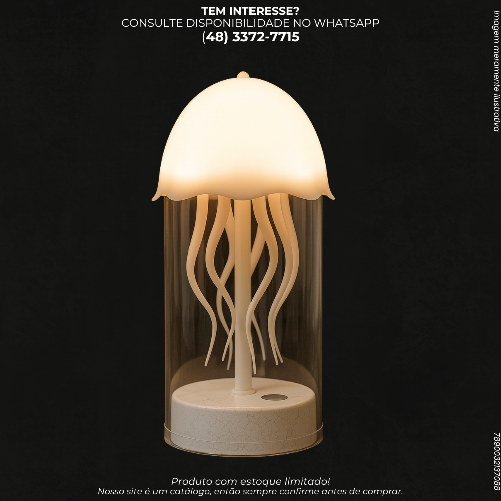 Luminária Noturna Medusa Giratória com Luz Ambiente USB