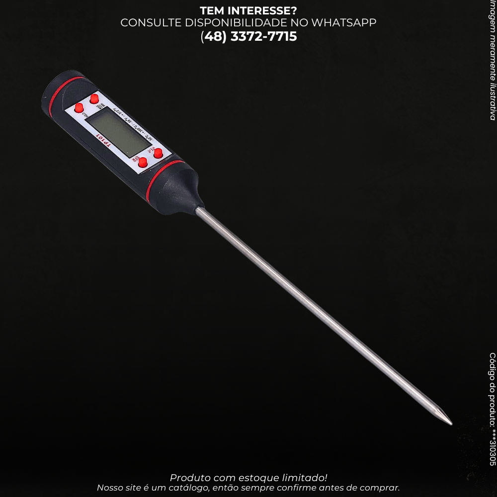 Termômetro Culinário Digital com Haste Inox - G POWER