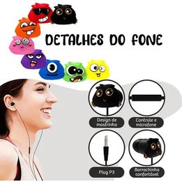 Fone Ouvido In-ear Infantil Monstrinho - G POWER 