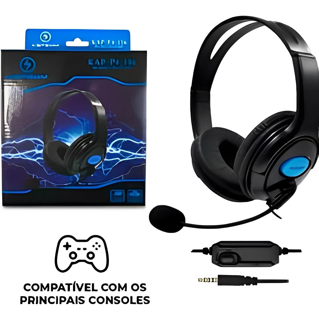 Fone de Ouvido Headset com Microfone Entrada P2 - G POWER 